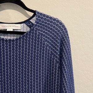 Lesley Evers Blue and White  Long Sleeve Dress size Large